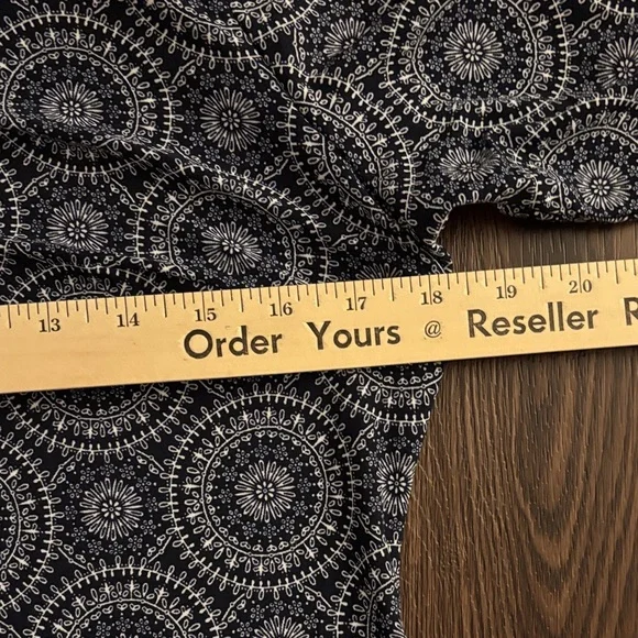 Tommy Hilfiger Bell Sleeve Blue Patterned Dress - Picture 3 of 6